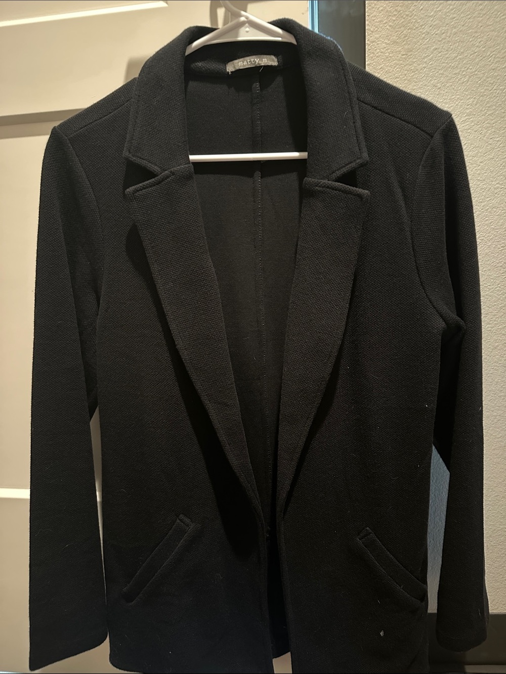 Matty M Black Open-Front Tailored Blazer